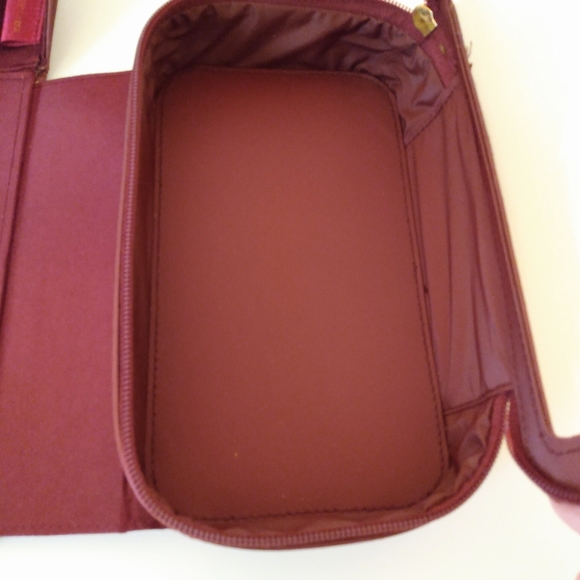 Estee Lauder Travel Cosmetic Jewelry Burgundy Double Handle Carry On Case - Picture 7 of 15